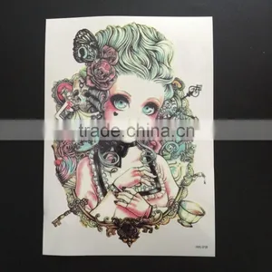 WX- 018 Elegant Temporary Tattoo Sticker/ CMYK Tattoos for Body Art/ thumbnail-1