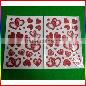 Glitter Powder Red Heart Stickers thumbnail-3