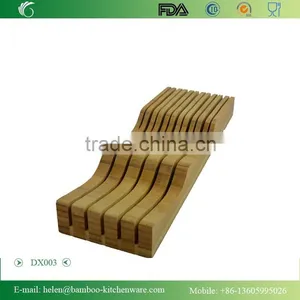 DX003 Kitchen In Drawer Large Bamboo Kitchen Knife Storage Block, Knife Organizer and Holder thumbnail-4