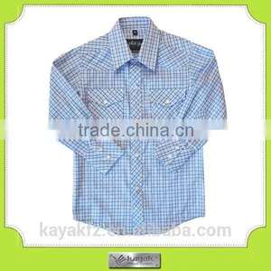 Custom-made Fashion Pocket Cotton Checked Kid Shirt thumbnail-5
