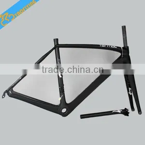 2015 Chinese Popular Style Black Color Carbon Fiber Road Bike Frame for Sale Including Fork Seatpost Headsets Clamp BB30/BSA thumbnail-1