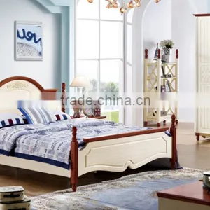 Mediterranean Style 1.2m Solid Wood Bed for Kids Furniture Design thumbnail-2