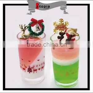 Glass Cups With Christmas Ring Christmas Deer Printing thumbnail-1