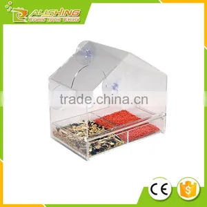 Wholesale Plastic Acrylic Window Bird Feeder /Squirrel Proof /Sliding Tray & Elderly /Plastic Bird Feeder as 009 thumbnail-1