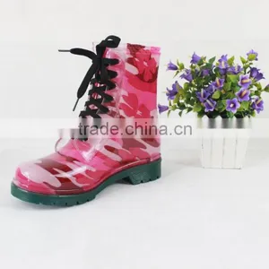 2016 Women Fashion Cheap Martens Plastic PVC Rain Boots With Shoelace thumbnail-2