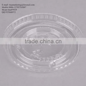 9-10 Oz. Clear Flat PS Plastic Lid With Straw Slot for Cold Drink Cup China Manufactory Price thumbnail-5