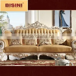 Bisini French Palace Exquisite Genuine Leather Sofa Set thumbnail-1