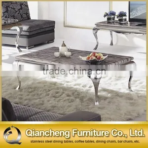 Metal Stainless Steel Tea Table White Coffee Table thumbnail-1