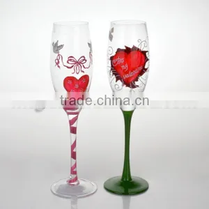 FDA,Eco-friendly,hand Merry Christmas Hand Painted Lime Green Wine Glass thumbnail-1