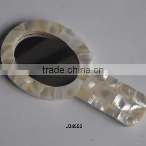 Mother of Pearl Hand Mirror Frame Cosmetic Mirror thumbnail-1
