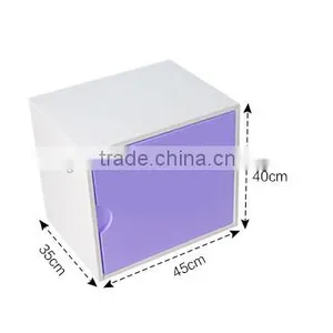 Colorful DIY Assembly Wood Cabinet MDF Stackable Cube Organizer Cube Storage Home Wood Furniture 2 Tier Storage Boxes thumbnail-6
