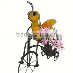 YS10401 Cute Bee Metal Iron Bicycle Planter Made in Xiamen With Size 17.5X7.5X22" thumbnail-1