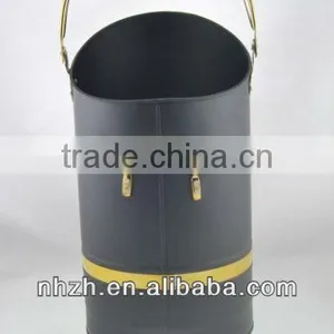 Home Fireside 17inch Matte Black Metal Coal Scuttle thumbnail-2