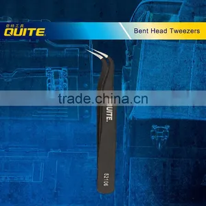 Black Tweezers Anti-static Tweezers for Bent Head thumbnail-1
