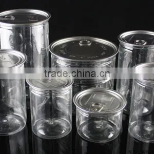 China Made Empty Cans,plastic Bottles,plastic Easy Open Can,PET Easy Open Can for Dry Food, Nuts,candies, Plastic Jar thumbnail-3