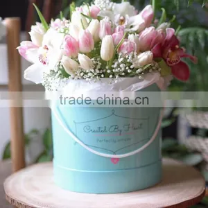 Zeal-X Custom Luxury Round Flower Gift Packaging Box With Logo Printing thumbnail-4