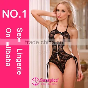 2015 High Quality Hot Sales Sexy Micro Teddy Lingerie Satin Silk Teddy Lingerie Sexy Lingerie Fishnet Teddy thumbnail-1