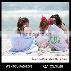 Wholesale Monogrammed Seersucker Kids Bath Towel thumbnail-3