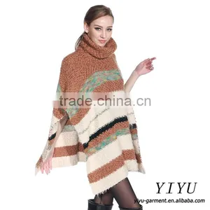 2016 New Style Turtleneck Poncho Sweater 100% Cashmere Poncho for Women thumbnail-1
