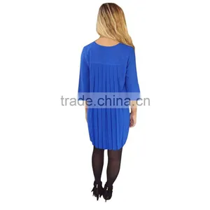 Elegant Summer Women Casual Long Sleeve Dress Fashion Designs For Wholesale 2017 thumbnail-2