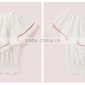 2017 Latest Fashion Design Lotus Leaf Sleeve Sexy Ladies Top Women Blouse for Wholesale thumbnail-5