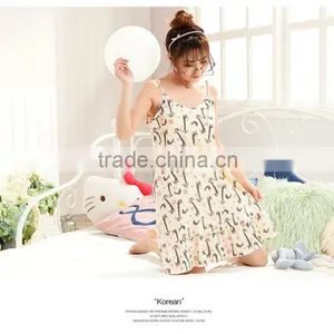 Ms Summer New Cotton Condole Belt Vest Skirt Pajamas in Nightgown Camisole Leisurewear Han Edition Dress Sexy thumbnail-2