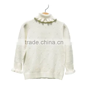 Girl High Collar 100% Cotton Fashion Knitting Sweater Pullover thumbnail-1