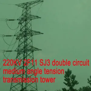 MEGATRO 220KV 2F11 SJ3 Double Circuit Medium Angle Tension Transmission Tower thumbnail-3