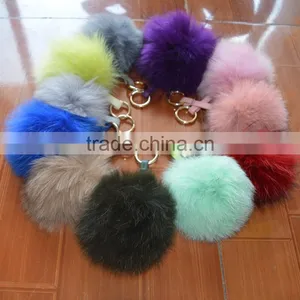 SJ747-01 New Arrival Hot Sale Fur Accessory Fox Key Chain Fur Pom Pom thumbnail-6