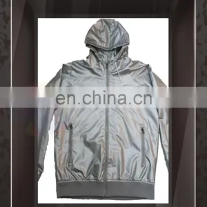 Custom Design Hot Sales Outdoor Waterproof Zip Plain Silver Work Rain Golf Windbreaker thumbnail-1