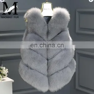 Women's 100% Real Genuine Fox Fur Sleeveless Vest Waistcoat Fur Gilet thumbnail-5
