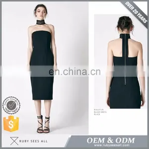Womens Sleeveless Tight Plain Black Mini Skirt thumbnail-1