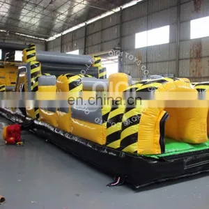 Orange Obstacle Course Inflatable With Slide n Slip thumbnail-2