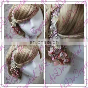 Aidocrystal Luxury Crystal Rhinestone Headpiece,pearl Princess Flower Crown Hair Accessories thumbnail-2