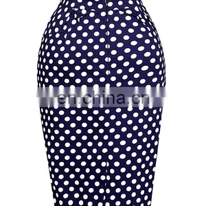 Grace Karin Occident Sexy Women Short Hips Wrapped Retro Cotton Polka Dots Vintage Skirt CL008928-2 thumbnail-4