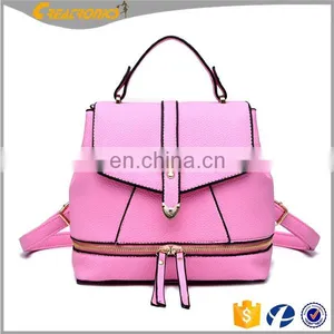 CR 80% Customer Repeat Order New Product Sales Well Cheap Rucksack for Young Girls Pink Color Womens Leather Purse Backpack thumbnail-3