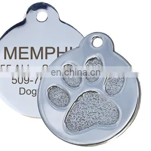 Engraved Metal Paw Print Pet Tag Stainless Steel Dog Tag thumbnail-2