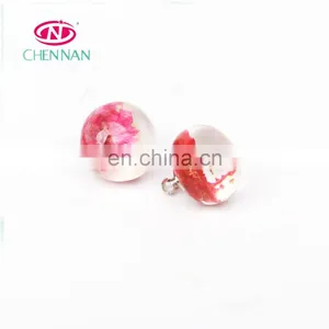 10*12 MM Charm Color Smooth Crystal Ball Pendant Silver Jewelry Accessories for Birthday Gift thumbnail-4