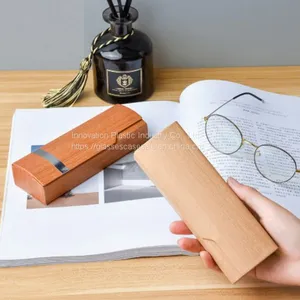 Handcrafted Unisex Glasses Case; Wood-striated Crush-resistant Eyeglasses Case thumbnail-3