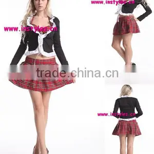 SEXY Naughty Blazer School Girl Fancy Dress Costume Outfit Secretary thumbnail-1