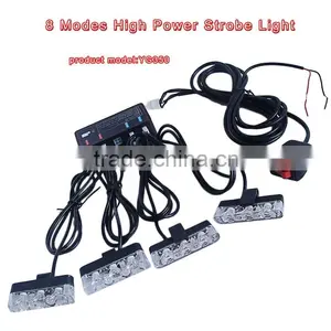 Amber LED Emergency Light 8 Flash Modes High Power Grille Net Light for Police Car Model YG350 thumbnail-4