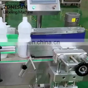 ZONESUN ZS-TB821 Vial Glass Jar Can Sticker Wine Water Bottle Automatic Round Bottle Labeling Machine For Round Bottles thumbnail-4