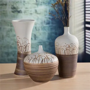 Artistic Jingdezhen Hand Made Paint Modern Simple Style Brown Ceramic Vase For Indoor Decor thumbnail-1