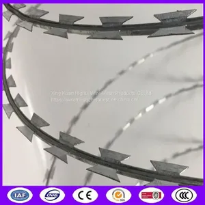 Rust Resistance Hot Dipped Galvanized Razor Barbed Wire For Protection thumbnail-1
