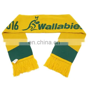 Fashionable Knitted Jacquard Scarf Wholesale Custom Logo Winter Scarf Fan Sports Soccer Football Fan Scarfs thumbnail-3