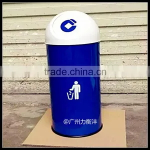 Stainless Steel Garbage Can Blue Green thumbnail-1