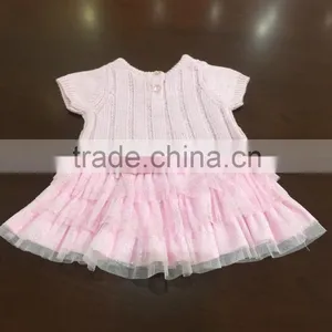 New Fashion Pink Sweater Pink Dress Designs for Girl Baby thumbnail-2