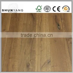 220mm Wide Plank Rustic and Handscraped Engineered Wood Flooring thumbnail-1