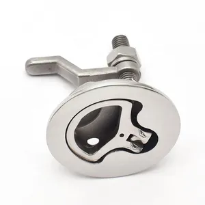 Stainless Steel 316 Marine Ship Yacht Boat Hardware Cam Latch Locking Hatch Handle Turning Lock Lift Ring thumbnail-2