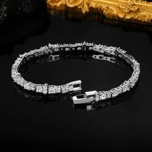 New Fashion Rectangle Silver Color on Hand Bracelet Bangle for Women Valentine's Day Gift Jewelry Wholesale S8070 thumbnail-2